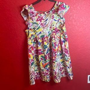 SHEIN floral print butterfly sleeve tie back dress